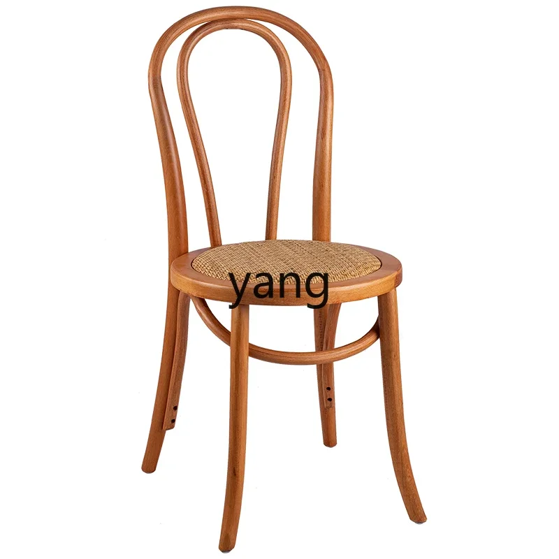 

LTT solid wood household small apartment back chair rattan chair