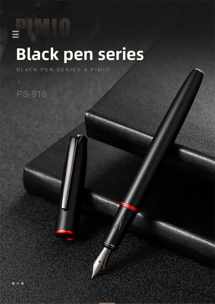 

Металлическая авторучка Picasso 916, черные/черные, красные роскошные ручки, наконечник 0,5 мм, ручки с чернилами для письма, канцелярские принадлежности, бизнес-офис, школьные принадлежности