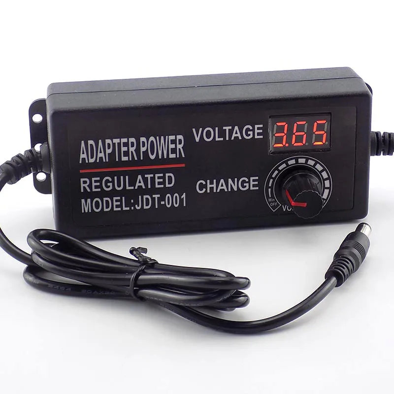 Adjustable Power Adapter AC 100-220V to DC 3-24V 2A CCTV Camera Power Supply Led Strip Light Display Screen Charger D6