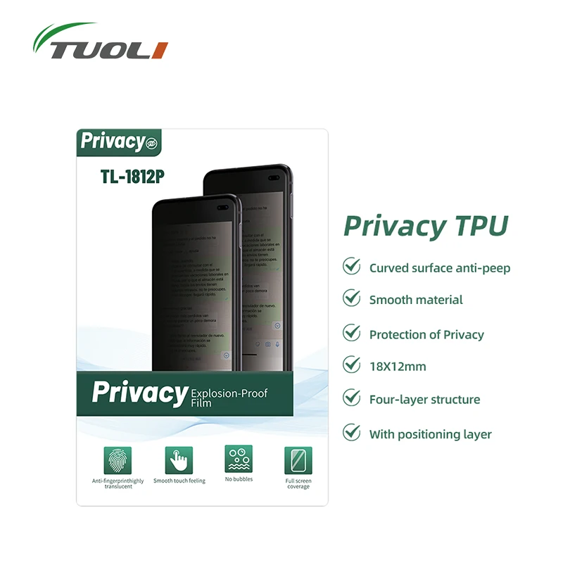 tuoli tl1812p 180120 mm anti spy tpu hydrogel celular matte privacidade folhas protetor de tela para 168 maquina de corte de filme 01