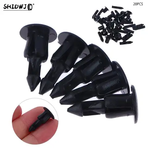 오토바이 플라스틱 리벳 페어링 클립 액세서리 부품, 푸시 리테이너 핀 리벳, 6mm 패스너 클립, 세트당 20 개, 신제품