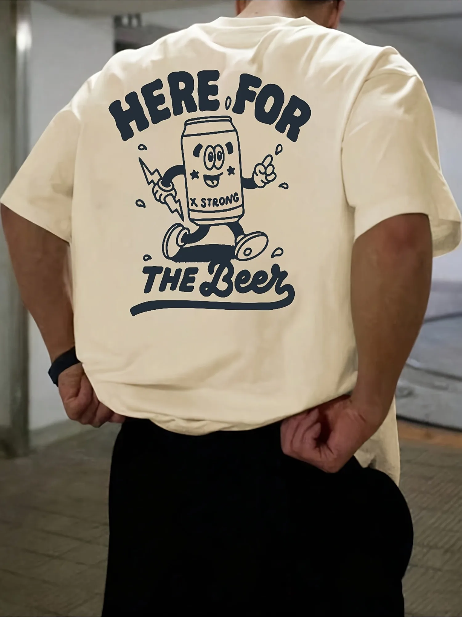 Men Women T-Shirt Cartoon Beer Can Graphic Tee Short Sleeve Cotton Streetwear Funny Casual Oversized Urban Tops