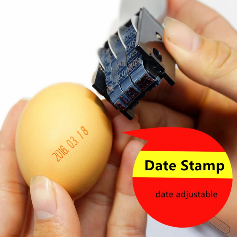 Portable Date Stamps For Egg Supermarket Store School Bank Office Manufacture Date Number Stamp Pad