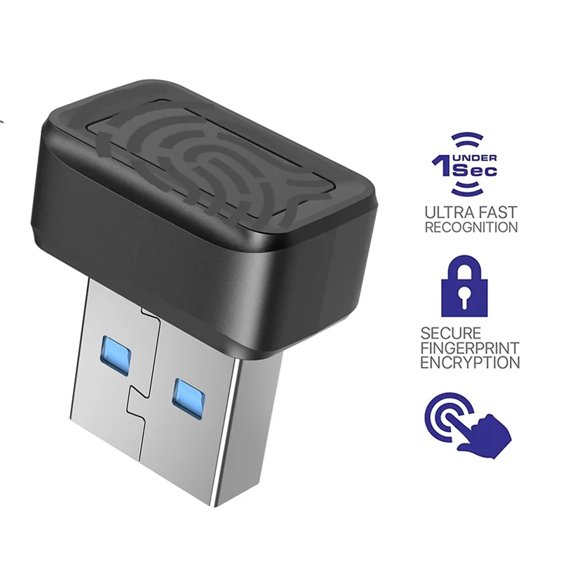 ELECT-2X USB Fingerprint Key Reader FIDO U2F Speedy Matching Security Key Windows Hello Anti-Spoofing Mini Fingerprint Reader