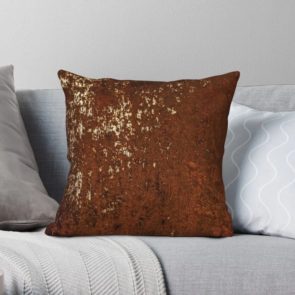 Rust Metal Decay Square Pillowcase Polyester Linen Velvet Printed Zip Decor Throw Pillow Case Room Cushion Cover 45x45