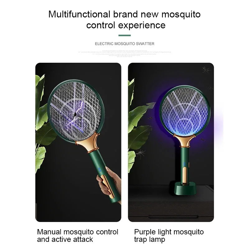 Xiaomi moskitiera 2 w 1 USB akumulator Fly Zapper Swatter lampa tusząca pułapka letnia mucha Swatters narzędzia chroniące sen