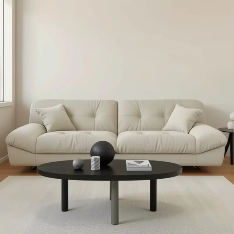 

Minimalist light luxury technology cloth sofa Internet celebrity small apartment lazy, cream cloud sofa