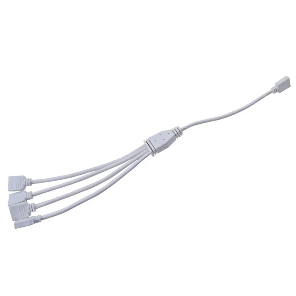 2Pcs 4 Pin Splitter Connector Cable for Rgb LED Strips 5050 3528 10Mm Wide 2 Way Output to 3 Strips Copper Core PVC Insulation