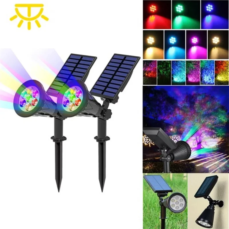 

1pc/2pc Adjustable Solar Spotlight Solar Garden Light outdoor IP65 Solar Lamp Super Bright Wall Light for Courtyard Park Pathway