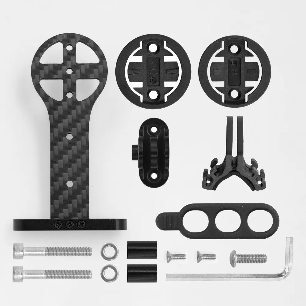 KOCEVLO 3K Carbon Fahrradcomputer-Halterung Fahrrad-Vorbau-Verlängerung Lenker-Taschenlampenhalter Fahrradkamera-Halterung