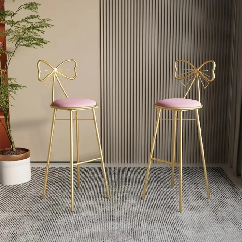 

Design Metal Bar Chairs Stool Luxury Gold High Nordic Bar Stools Minimalist Comfortable Silla Alta Para Barra Salon Furniture