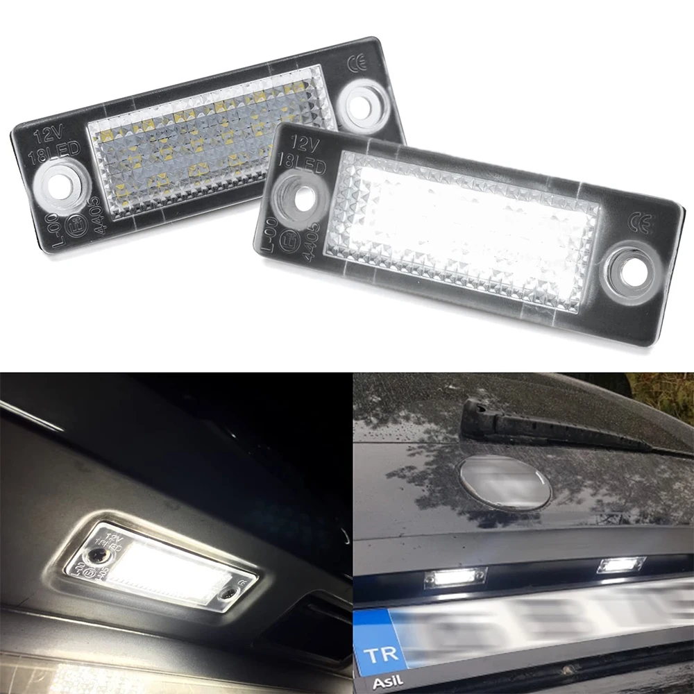 Camecho 2 قطعة LED لوحة ترخيص السيارة ضوء رقم الترخيص لوحة مصباح صالح لسكودا سوبيرب VW MK5 جيتا العلبة جولف باسات B6 T5 #2