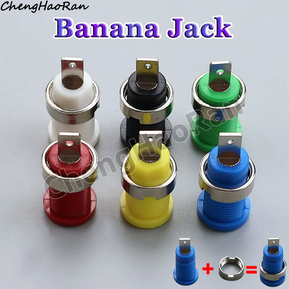 

2/5 Pcs 4mm Banana Plugs Female Jack Panel Mount Socket Binding Post Adapter Socket Plug Connector Socket Banana head Connector