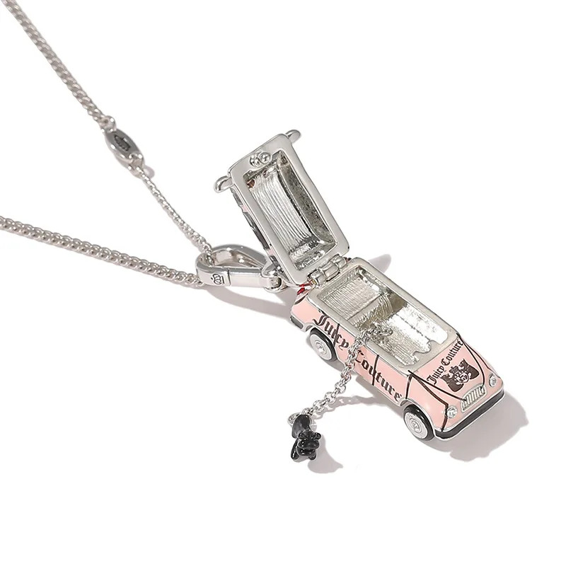 Chinese Style Bracelet Hand String Light Luxury Pink Print Openable Car Pendant Black Puppy Activity Taxi Gift Necklace Lucky