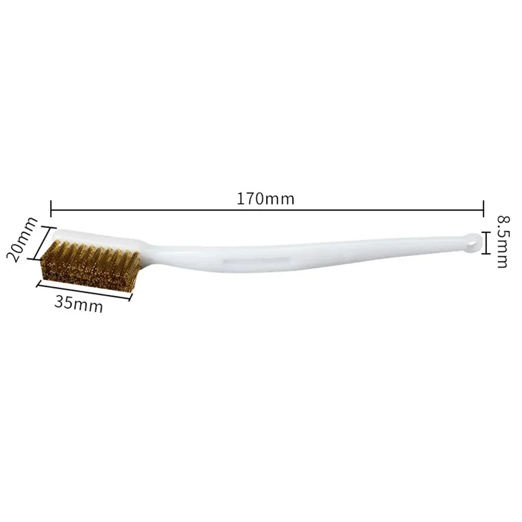 1.38inch * 0.79inch Brass Wire Brush Wire 170*8.5*20mm Brass Brush Cleaning Devices For Industrial Handle Kit New