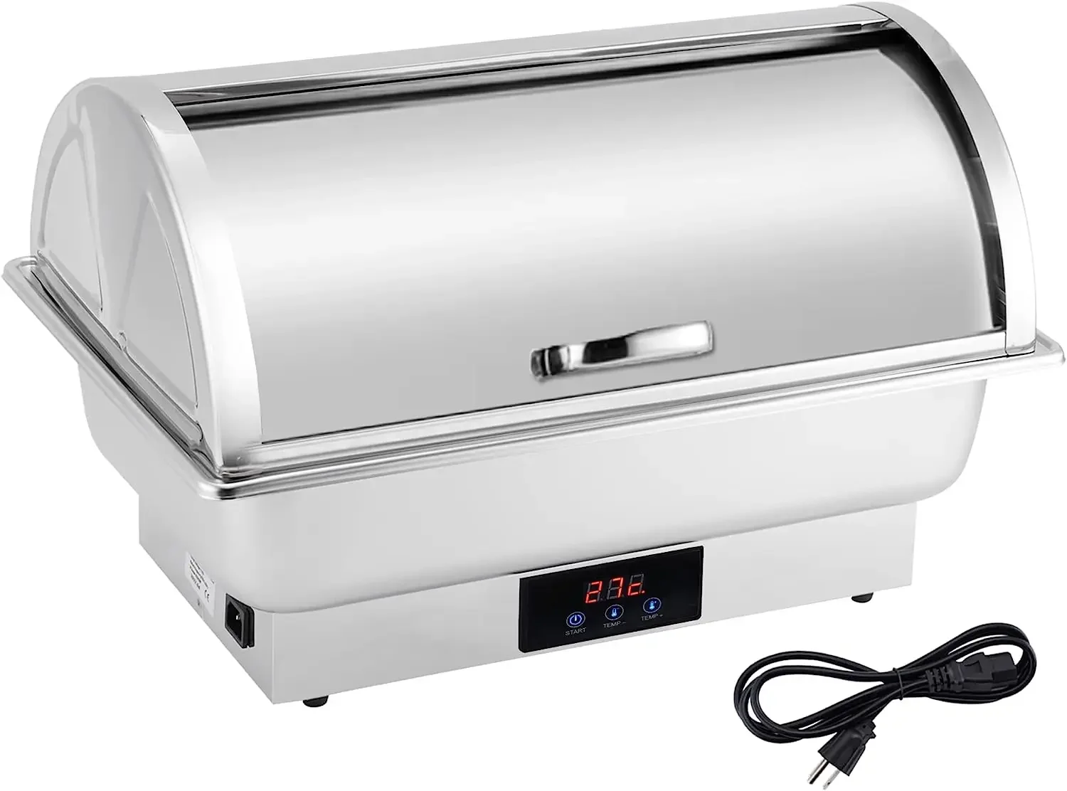 Plato eléctrico para Chef, plato para frotar, juego de Buffet, 2 sartenes, servidores y calentadores de Buffet, pantalla Digital, bandeja calentadora de temperatura, mancha