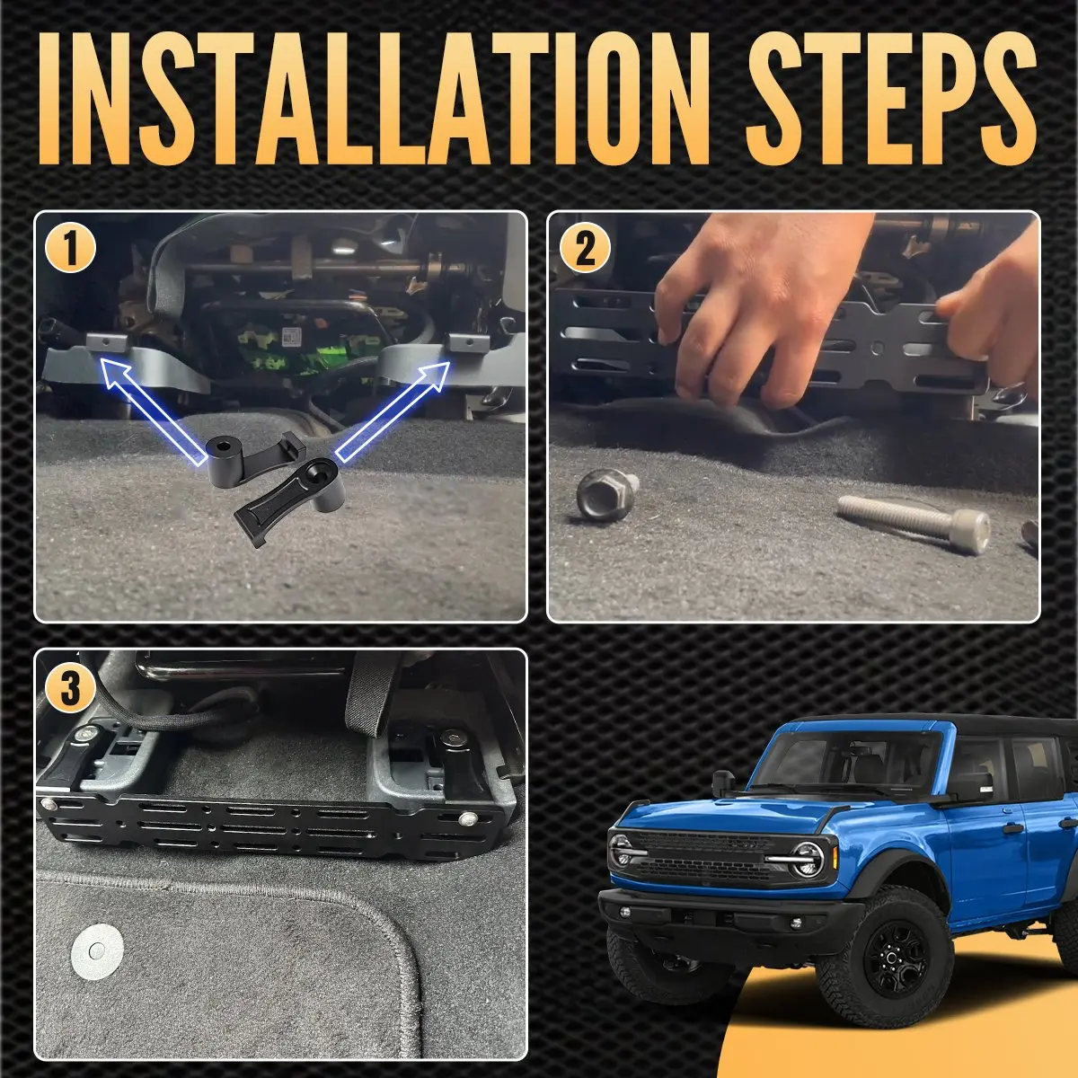 

Front Multifunctional Installation Panel Seat Bracket 2021+ For Ford Bronco Accessory （2 Door OR 4 Door）