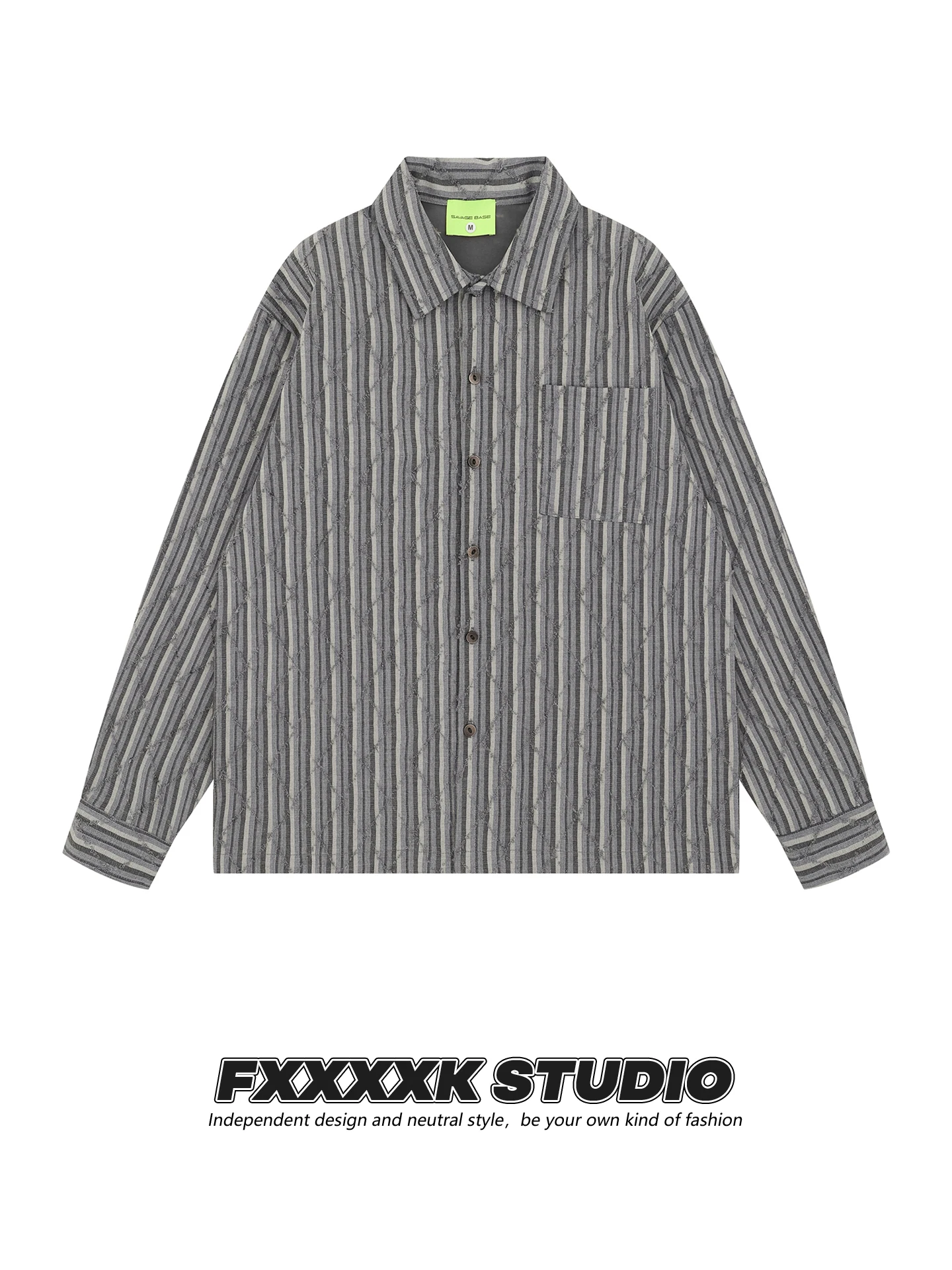 

Мужская футболка FXK Long Sleeve с асимметричным краем, узором в клетку, вертикальными полосами, уникальным дизайном, повседневная, из полиэфирного волокна