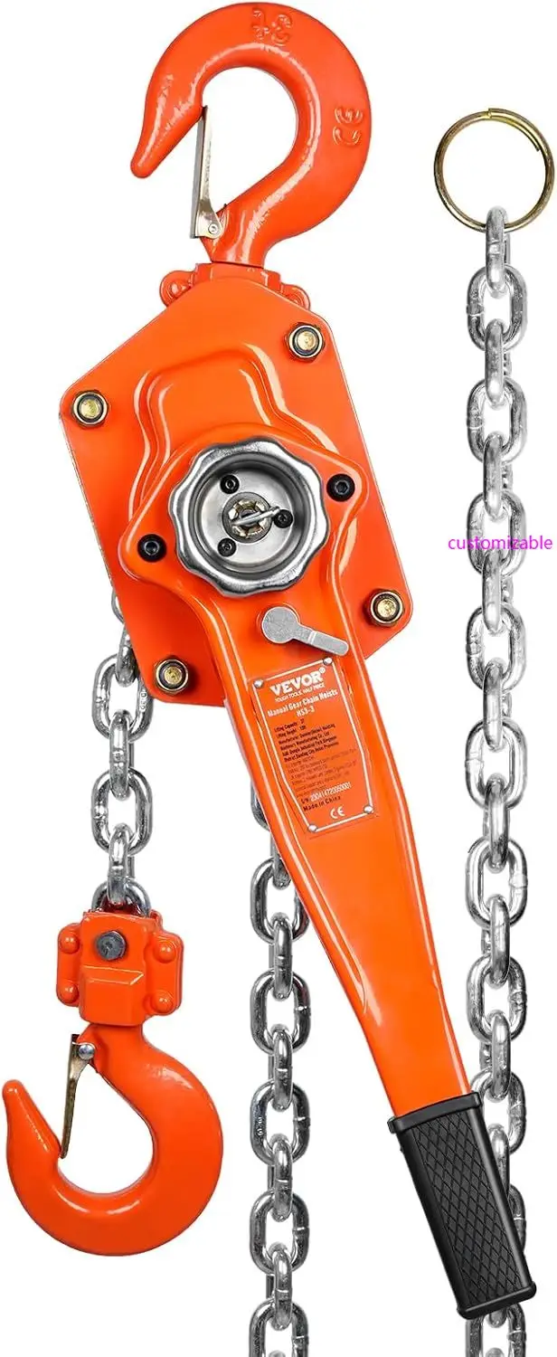 

Manual Lever Chain Hoist, 3 Ton 6600 lbs Capacity 10 FT Come Along, G80 Galvanized Carbon Steel with Weston Double-Pawl Brake