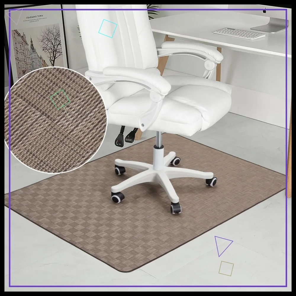

Противоскользящий коврик для офисного кресла 36x48 дюймов, усиленный, для твердых полов и плитки, коричневый, квадратный, без изгибов