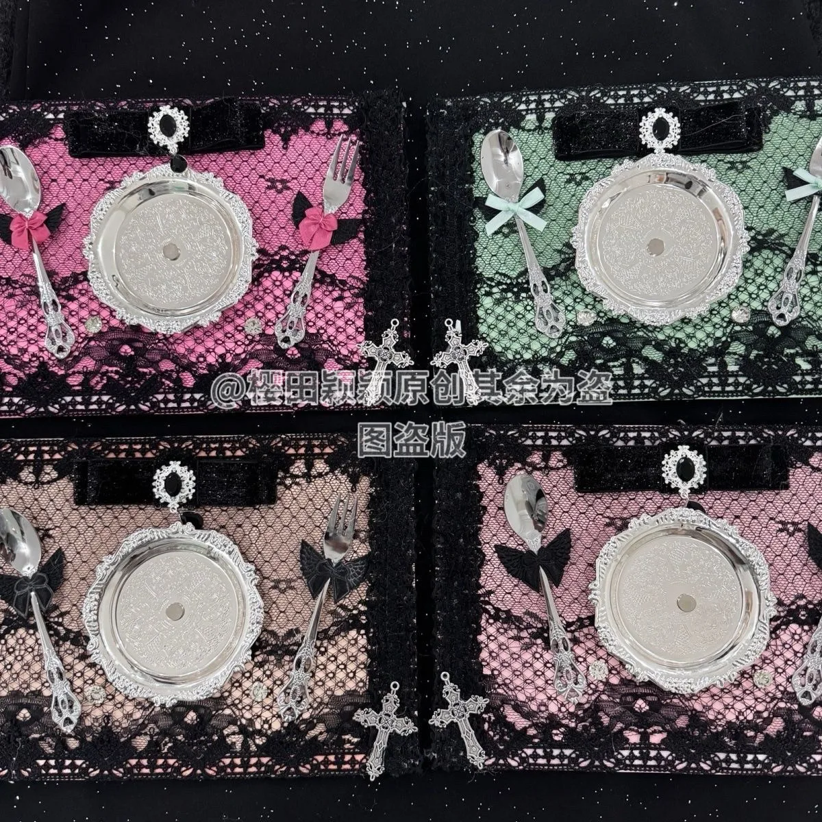 Quadratic Element Subculture Cosplay Ita Bag Decorative. Lace Ribbon Handmade Badge Organizer Board. Goods Display Frame