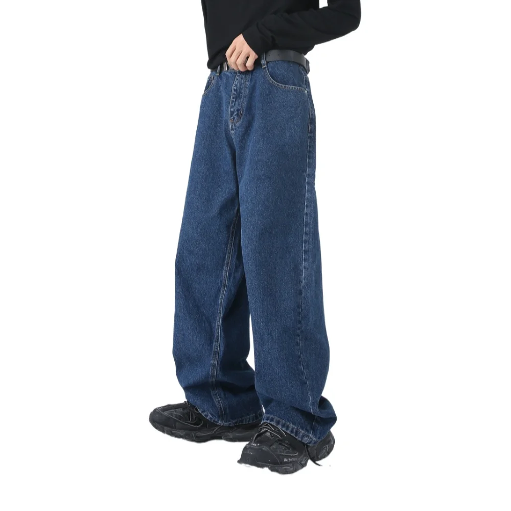 

Fashion Ins Y2K Jeans Men Loose Retro Straight Denim Trousers High Waist Classic Cowboy Pants Streetwear