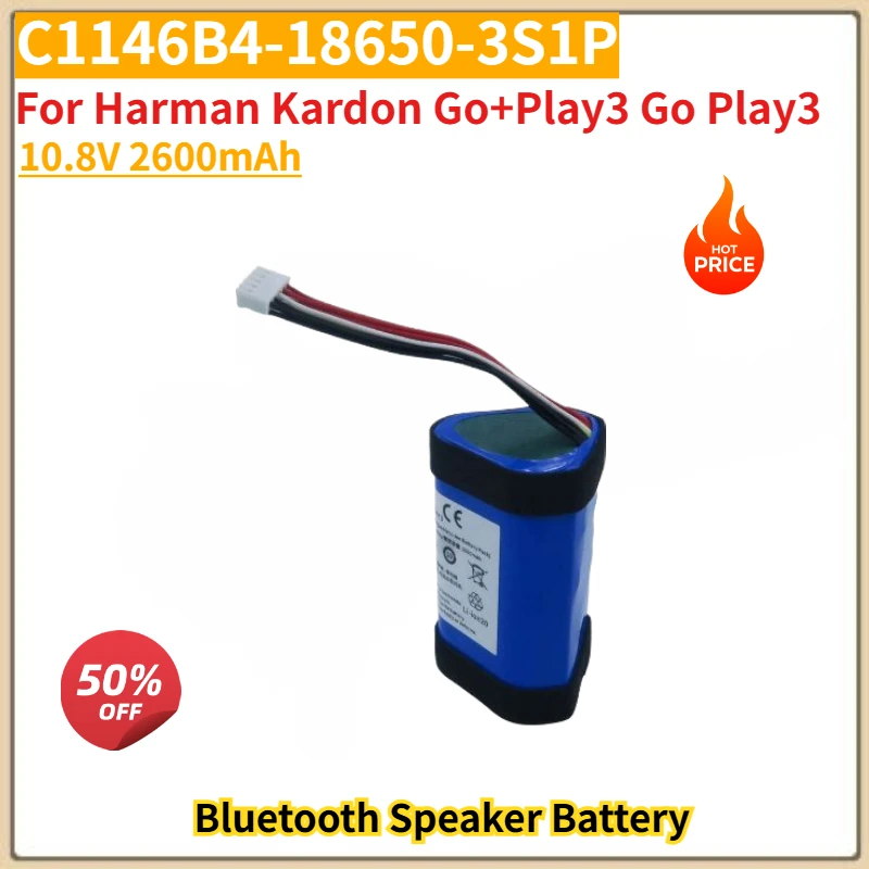 

High Quality C1146B4-18650-3S1P Battery 10.8V 2600mAh For Harman Kardon Go+Play3 Go Play3 Bluetooth Wireless Speaker Brand New