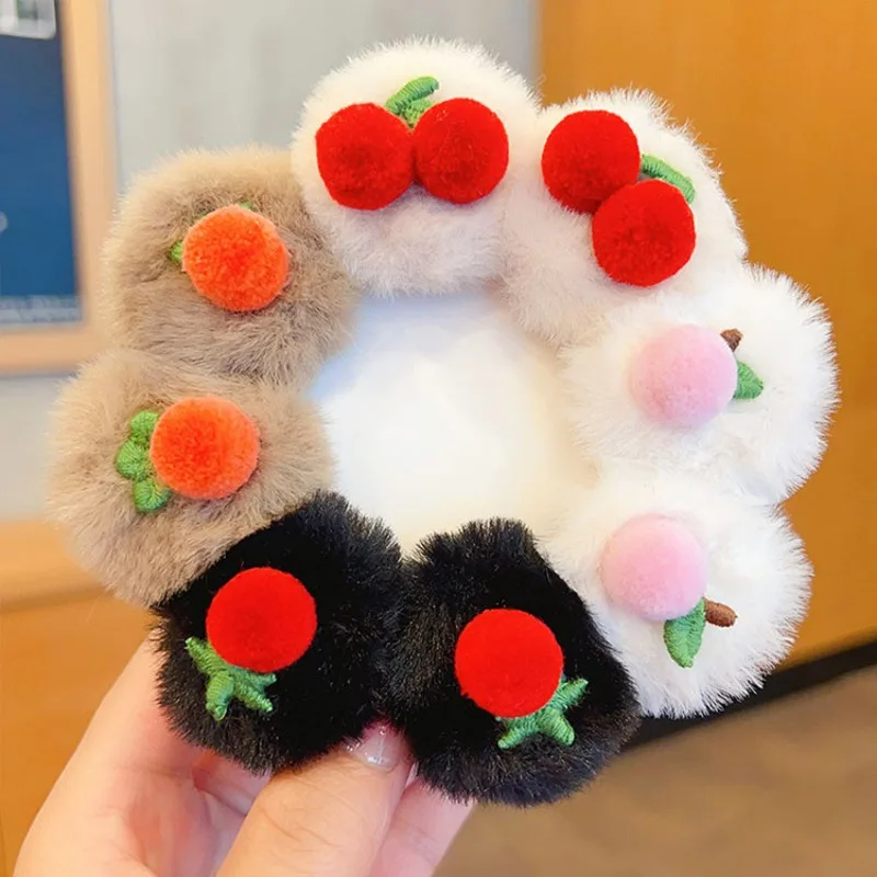 

Красочные плюшевые заколки для волос в виде вишни, 2 шт. в паре, милые пушистые заколки для девочек и детей, мягкие меховые аксессуары для волос на каждый день и для вечеринок