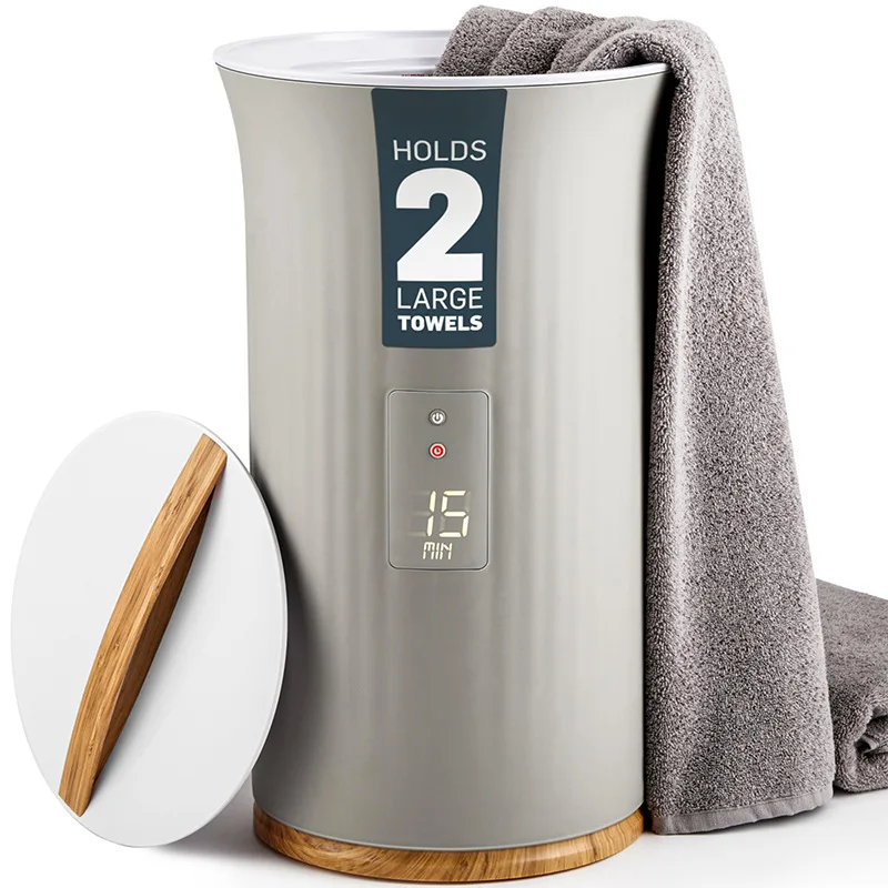 

Cross-border luxury 20L towel heating bucket with timer display wood grain handle household smart heating towel