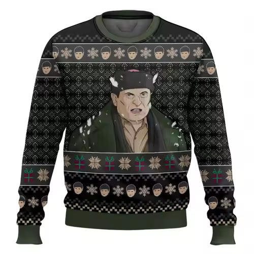 Merry Christmas alone at home Ugly Christmas sweater cartoon animation Men's pullover 2026 fashionable couple shirts Sweatshirt - Image 27