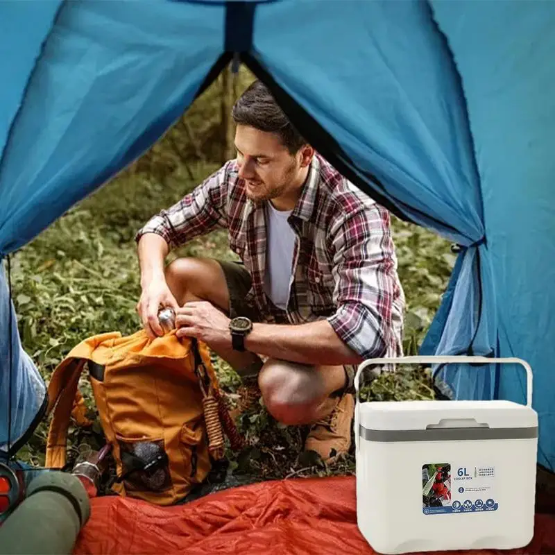 Mini nevera portátil para coche, nevera de viaje para acampar, caja de hielo para exteriores