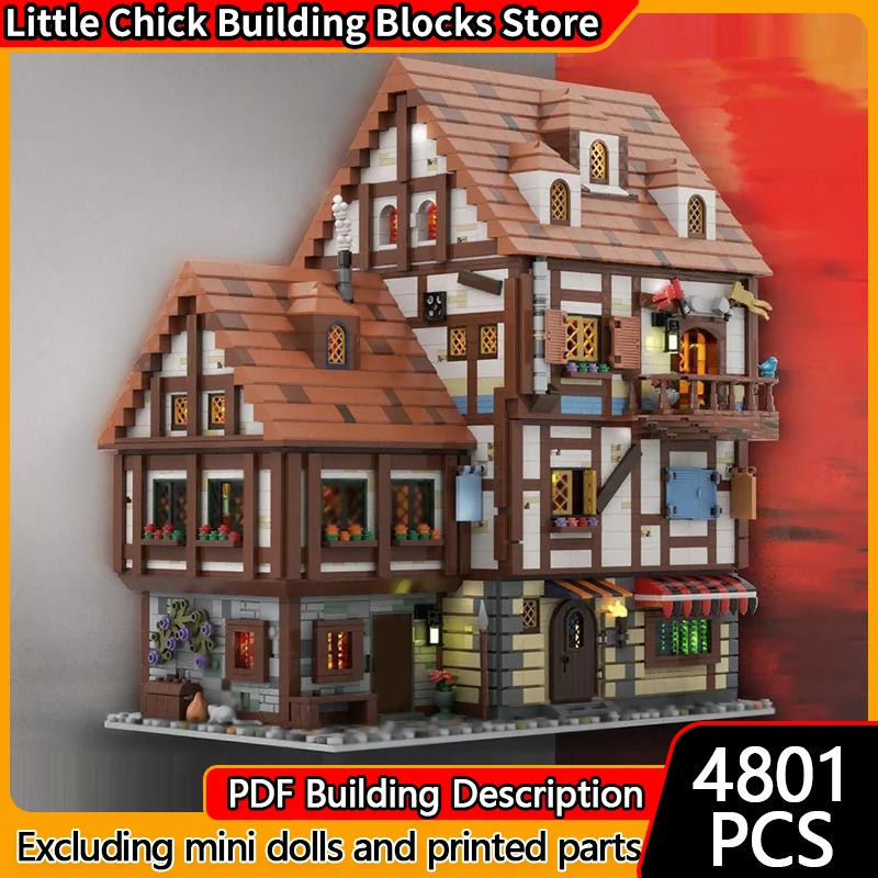 

Medieval Castle Model MOC Building Bricks French Style House Modular Technology Children Holiday Gifts Assemble Toys Suit