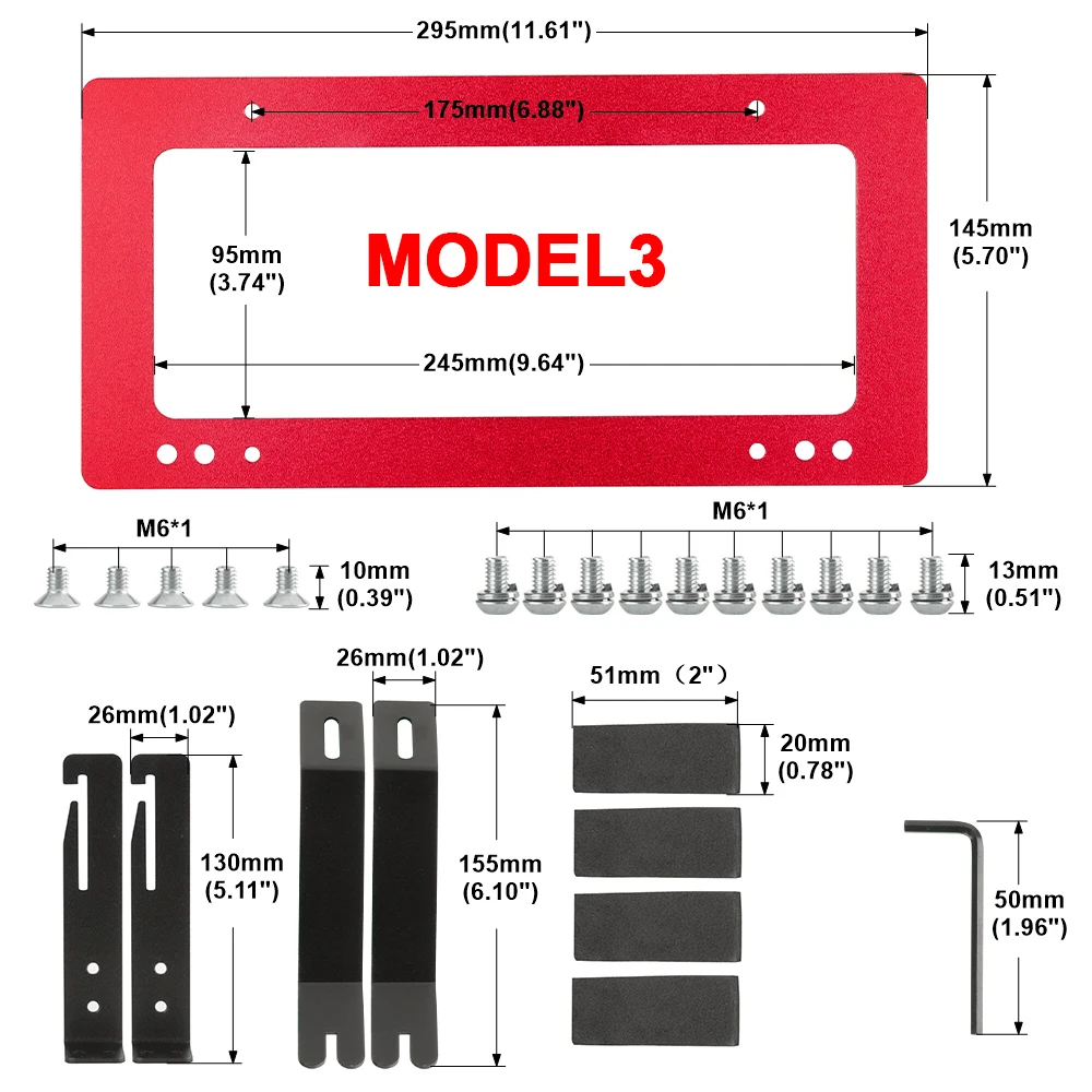 Front Car License Plate Frame Plate Frame Holder Aluminium Alloy For Tesla Model 3 Model Y 2017-2021 No Punching Required