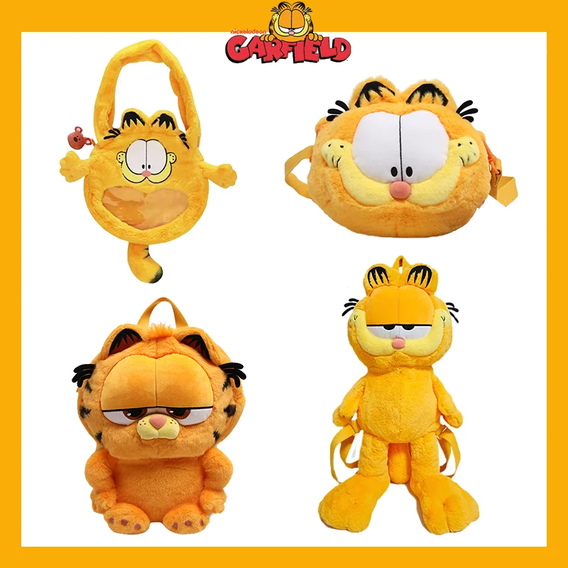 

Original Garfield Family Original Plush Backpack Kawaii Shoulder Bag Schoolbag Handbag Stuffed Cartoon Birthday Xmas Gift