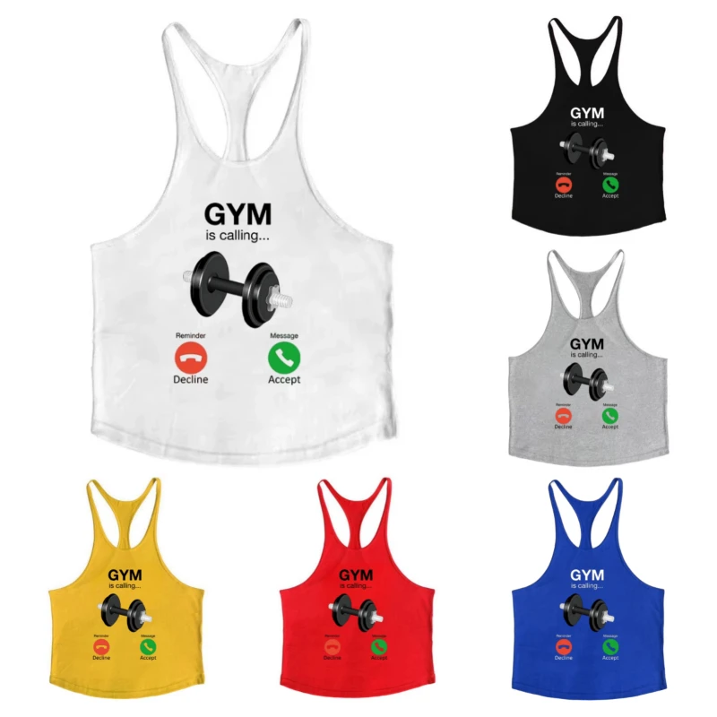 

Жилет-стрингер для спортзала с Y-образной спинкой — многоцветная хлопковая одежда для фитнеса с принтом вызова в тренажерном зале, жилет без рукавов для бодибилдинга для мужчин