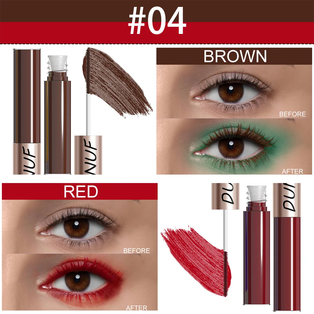 Red Brown Colorful Double Head Waterproof Mascara, Curly And Thick, Creates Sunflower Eyelashes, Waterproof, Sweat Proof