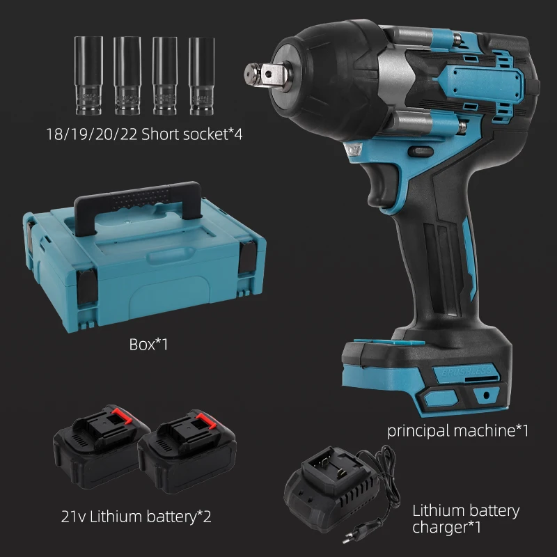 

Cordless High Torque Impact Wrench Brushless Electric Wrench Heavy Electric Bolt Wrench Power Tool