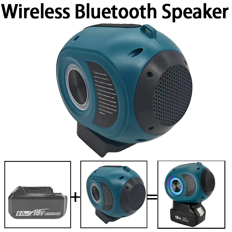 

Wireless Bluetooth Speaker Portable High-Definition Sound System for Festival Party for Makita/Bosch/DW/Milwaukee 18/20V Battery