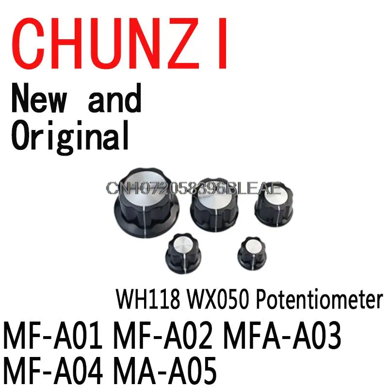 6MM For New Potentiometer WXD3-13-2W Black/grey Knob Scale 15*17 Knob WH118 WX050 K17-01 MF-A01 MF-A02 MFA-A03 MF-A04 MA-A05