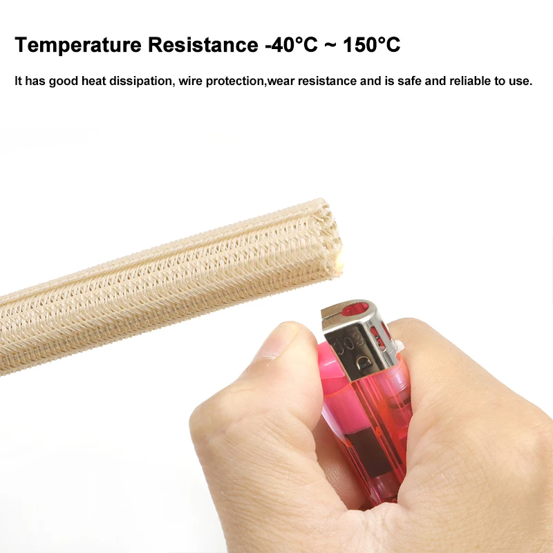 Wood Color Flexible Cable Sleeve 3 ~ 32mm Self Closing Wire Protector Home Office Wire Management Pet Anti Bite Cable Organizer