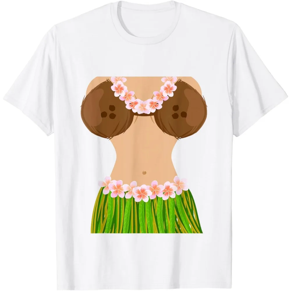 하와이 코코넛 쉘 브래지어 재미 있은 할로윈 파티 티셔츠 여성 트렌드 Y2k 반팔 티셔츠 남여 코튼 탑 새로운 도착