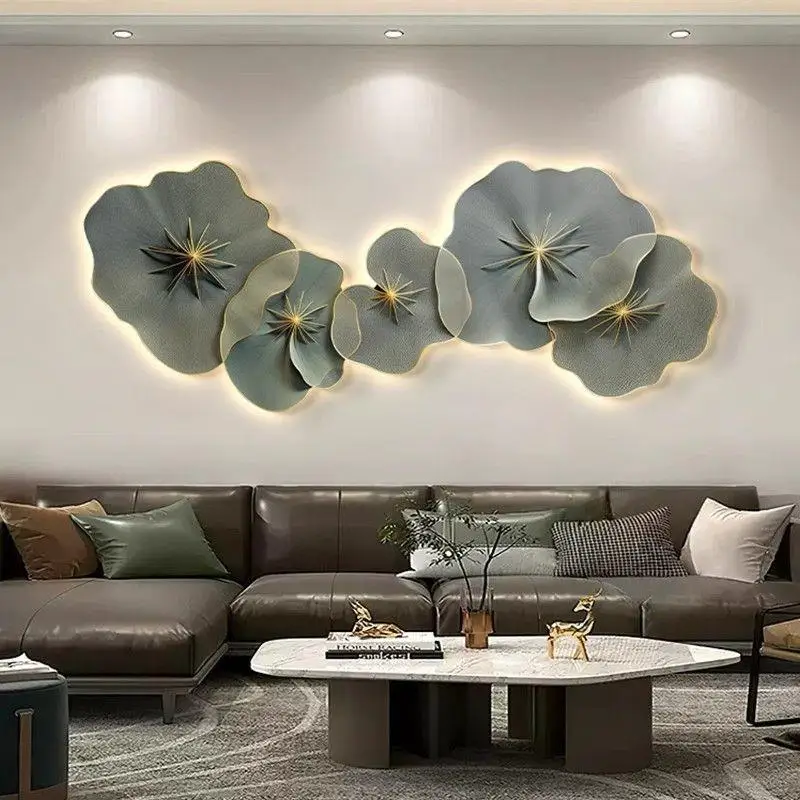 Modern Light Luxury Living Room Decoration Painting Advanced Sense Minimalist Light With Lamp Painting Sofa Background Wall