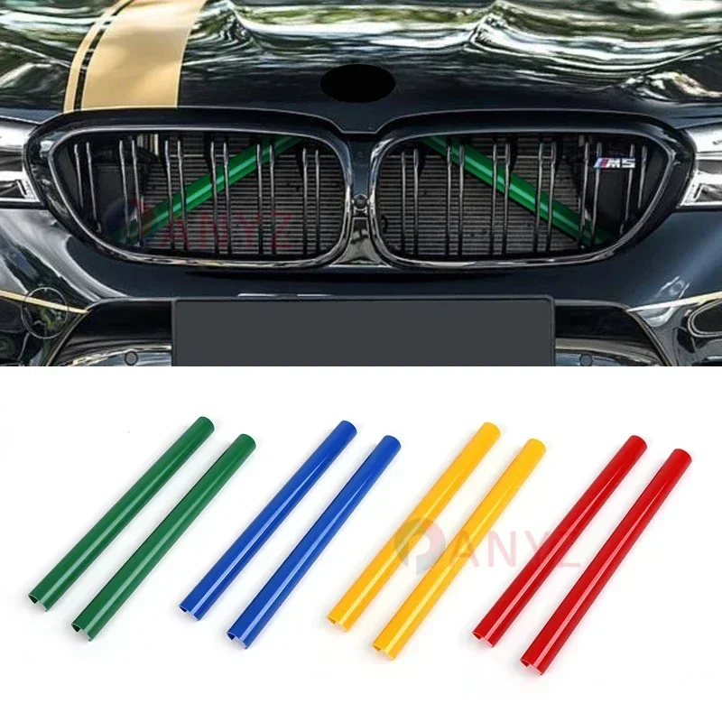 For BMW X3 F25 G01 X4 G02 X5 G05 Car Front Grille Trim Strips Cover Frame Stickers 6 Color Sport Style Decoration Accessories