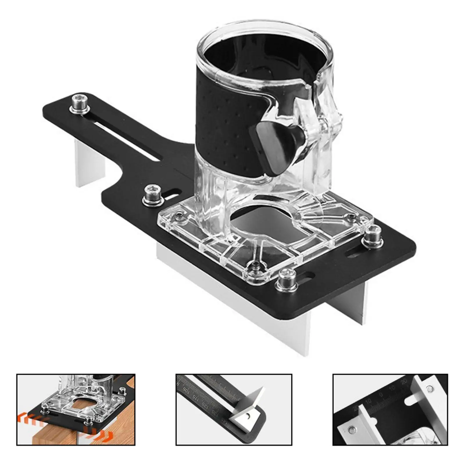 Wood Router Base Wood Router Tool Portable Mortising Jig 2 in 1 Invisible Fastener Slotting Bracket for Furniture Splicing