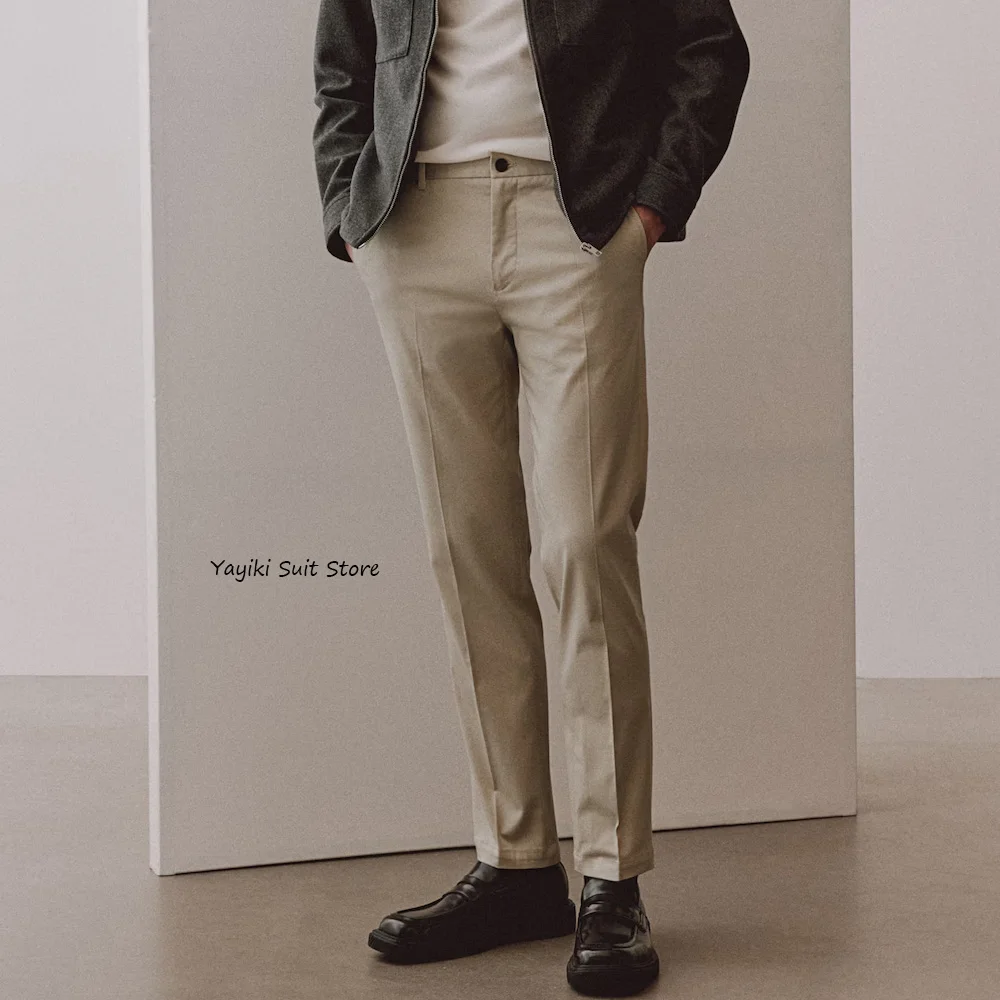 

Formal Office Wear Men's Tailoring Pants Solid Color Pants Men's Polyester Trousers Classic Business Straight Fit Casual Man