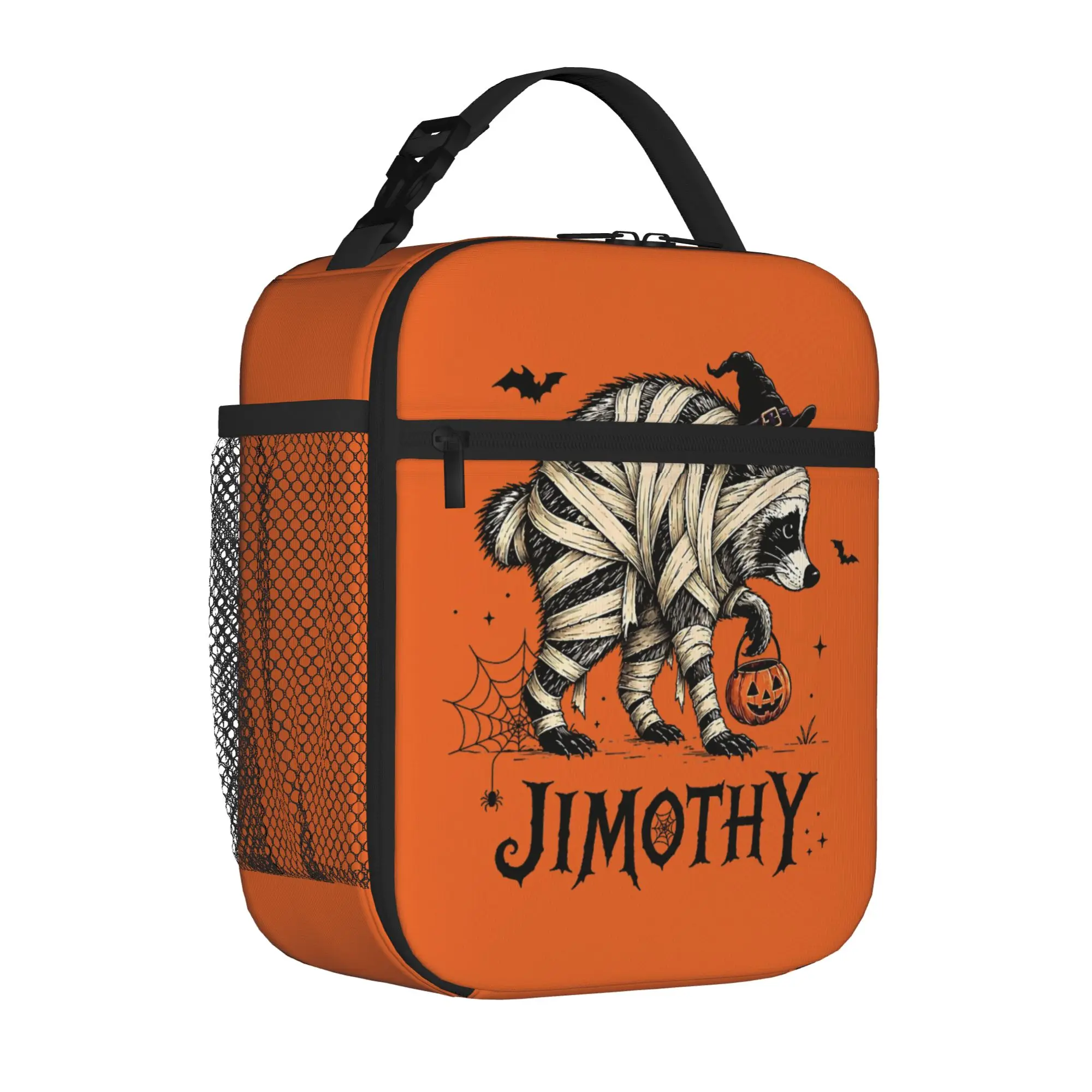 Jimothy Raccoon Halloween Spooky Season Thermal Insulated Lunch Bag for School  Portable Food Bag Thermal Cooler Lunch Boxes