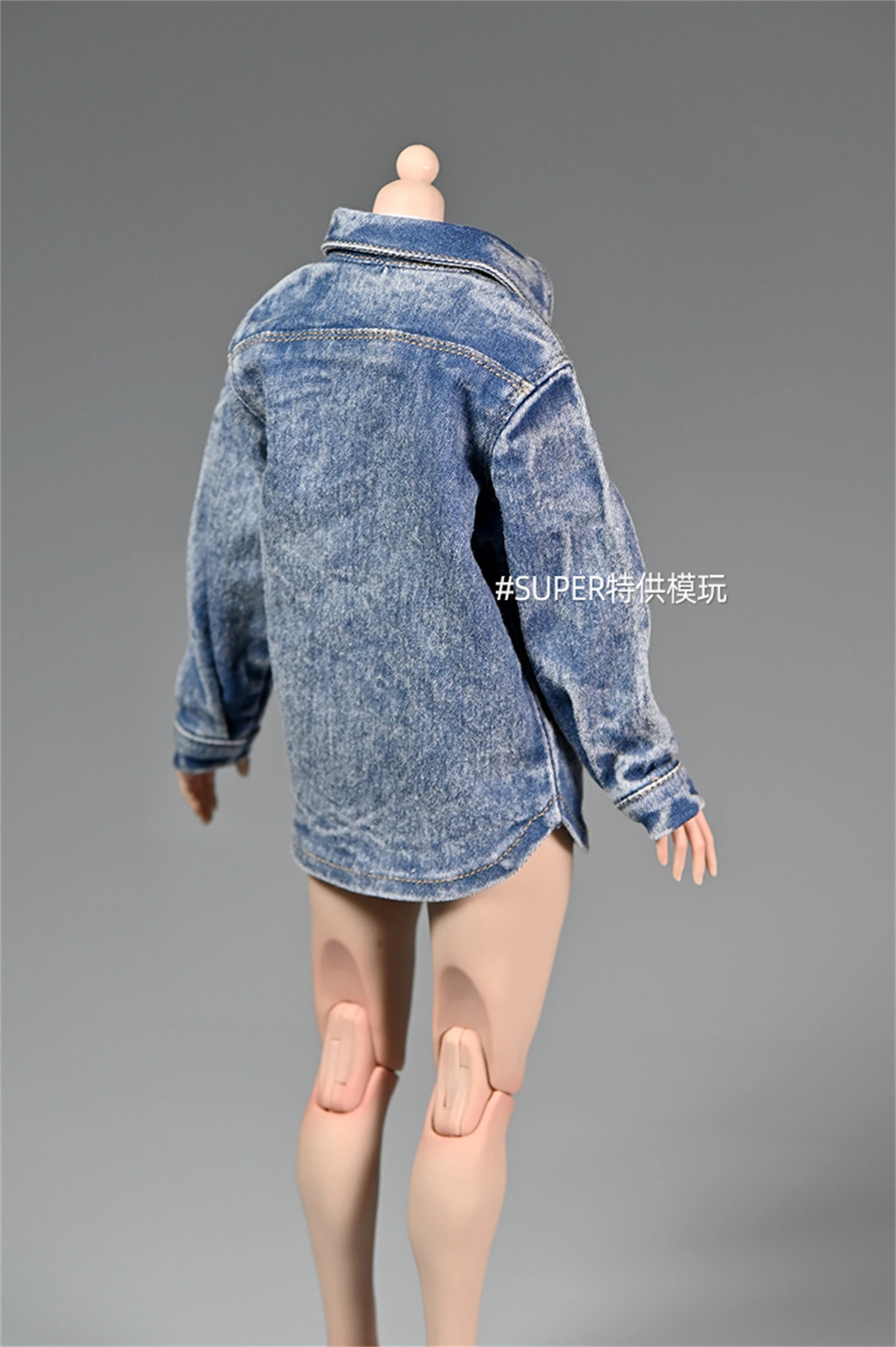 Chemise en jean délavée à l'échelle 1/6, vêtements ajustés, convient à 12 figurines féminines