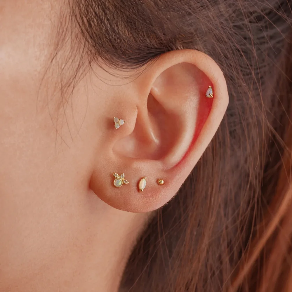 1PC Vintage Stainless Steel Piercing Earring for Women Exquisite Small Geometry Ear Studs Cartilage Earring Body Jewelry Gift