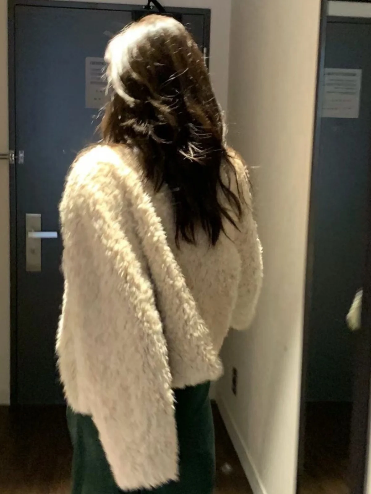 Coreano Sle Or Plu Pelliccia di Agnello Jaet Faion Capispalla da Donna Cappotto in Pelle Sintetica Ecologico Thiened Loose Fit