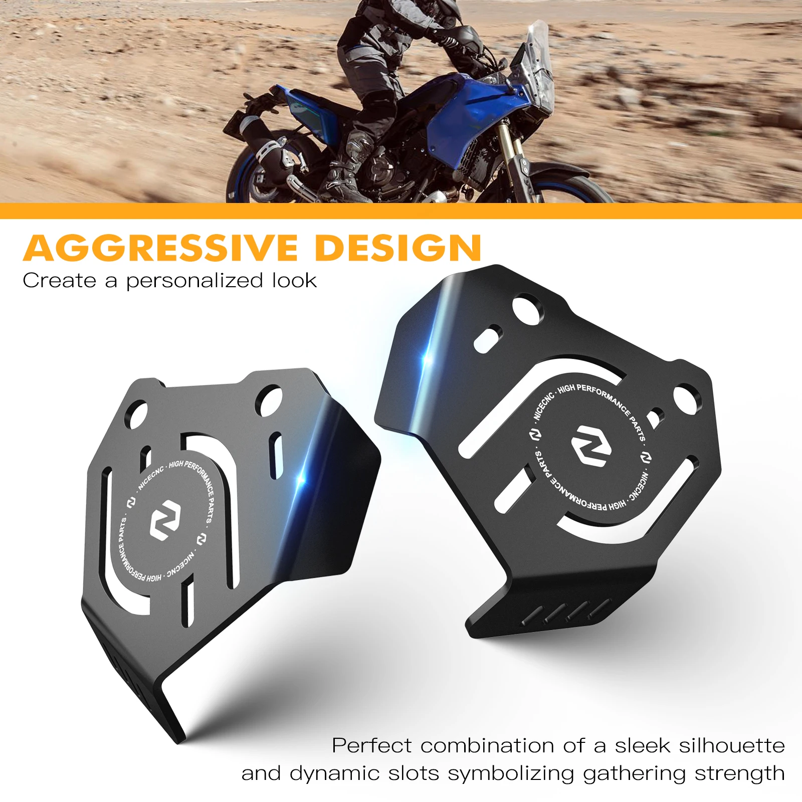 NICECNC Für Yamaha Tenere 700 /XTZ700 2019-2024 Rally Edition 2020-2024 Vorderer Bremssattelschutz Hinterer Bremssattelschutz Protektor – Detail 2